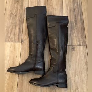 Aldo Dark Brown Over the Knee Leather Boots, size 8